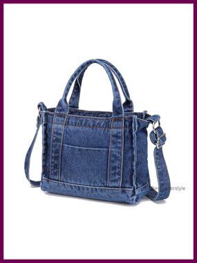 Denim Tote Bag Crossbody Jean Purse Handbag Shoulder Bag